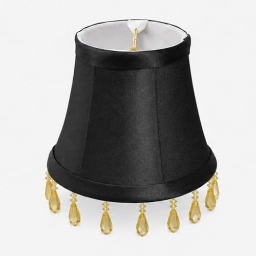 Royal Designs, Inc. CS-315B-BLK/WH Beaded Bell Chandelier Shade, 3 x 5 x 4, Black