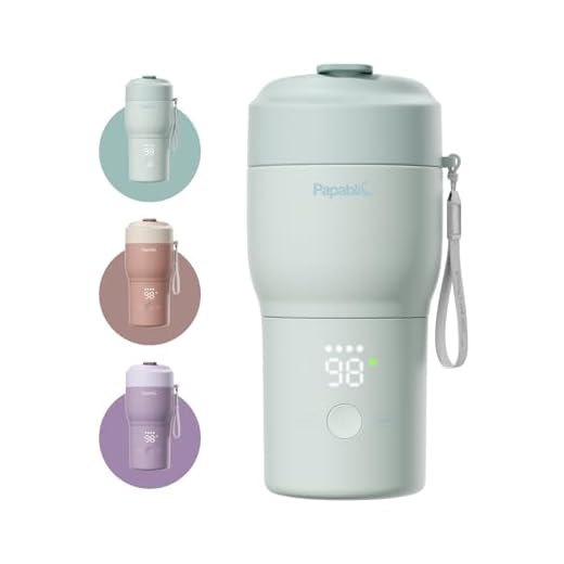 Papablic Portable Bottle Warmer Pro — 115W Fastest Heating, Built-in Sterilizer, Baby Milk Warmer On The Go for Travel and Home, 5 Temp Settings and Keep Warm for Breastmilk & Formula, Mint Green