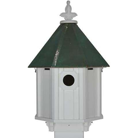 NC Birdguy Bluebird Songbird Duplex Bird House, Verdigris Patina Roof (4"x4" Mount) Cover