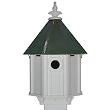 NC Birdguy Bluebird Songbird Duplex Bird House, Verdigris Patina Roof (4'x4' Mount)