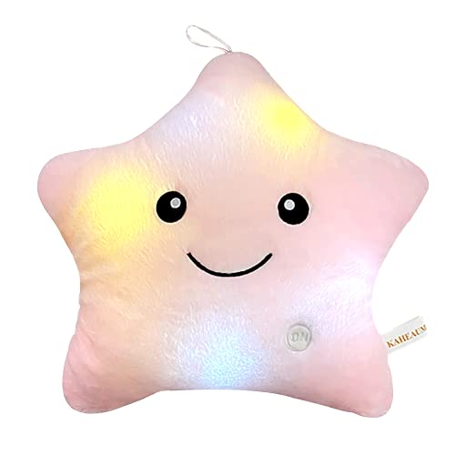 KAHEAUM Light Pillows Decorative Throw Pillows with Inserts Included Plush Doll Pillow Plush Toy for Girls Kids Childrens Day Gifts Baby,Pink Throw Pillows for Bed,Sleeping,Lumbar Throw Pillow