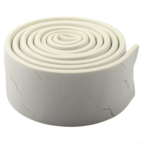 Eawfgtuw Rodapié autoadhesivo con patrón de mármol, tira anticolisión de 1 cm de grosor para esquinas de pared y decoración de tuberías, 8 cm x 200 cm (textura blanca)