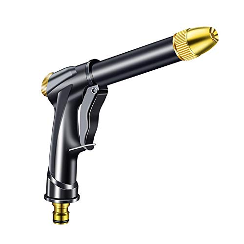 2020 nowy wytrzymały pistolet natryskowy do węża ogrodowego z pełną mosiężną dyszą i stopem cynku metalowy wysokociśnieniowy rozpylacz wody do wydajnego ogrodnictwa (kolor: czarny)