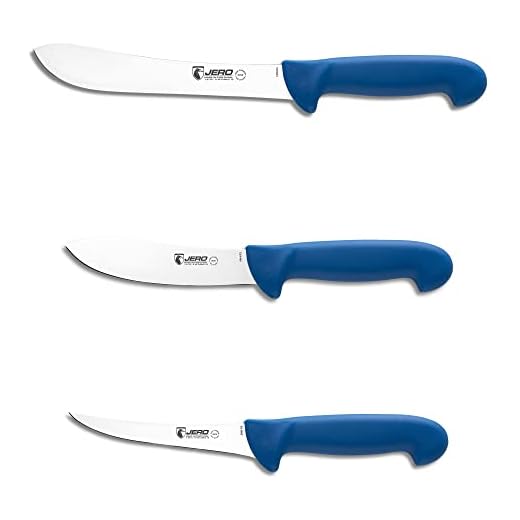 JERO P3 Series Hunters Butcher Knife Set - Narrow Blade Butcher Knife, Deer Skinner And Boning Knife - Meat Processing Knife Set Or Camp Knife Set - Made In Portugal