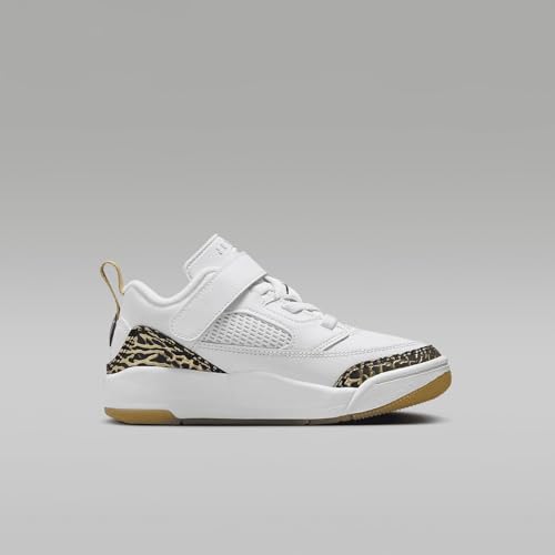 Jordan Spizike Low Little Kids' Shoes (HJ9055-100, White/Metallic Gold/Sail/Black) Size 33