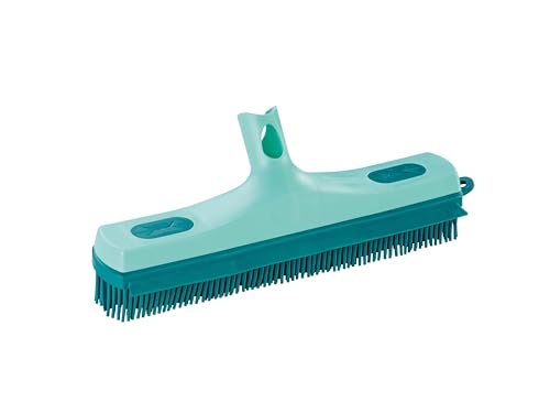 Leifheit Broom Head,Click System Leifheit Rubber Broom, Effective at Removing Pet Hairs, Hygienic Brush Head, Squeegee Blade for Stone Floors, Tiles and Swimming Pool Surrounds, 35 cm wide