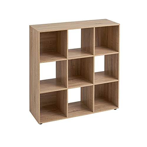 LOLAhome Estantería Cubo de Madera MDF Beige de 90x30x91 cm