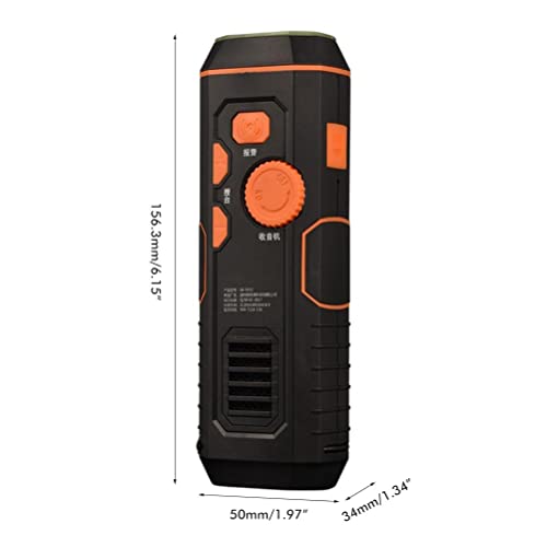 Draagbare noodradio, handslinger met radio, zaklamp F-generator, multifunctionele powerbank-mobiele telefoonlader, SOS-alarm, oplaadbaar, geschikt voor thuis en in noodgevallen - Image 6