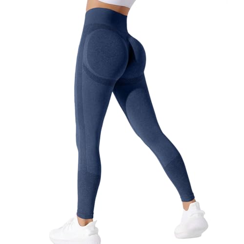 Neteson Mallas Deporte Mujer Push Up Cintura Alta Pantalones de Yoga Elásticos Leggins Control de Barriga Sin Costuras Scrunch Butt para Danza Gym Fitness