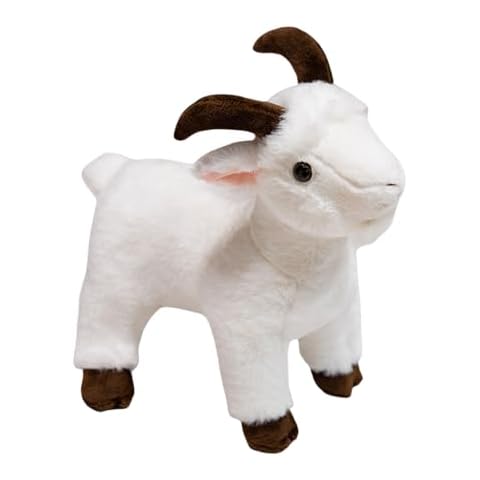 XIGUI 15.8 inches Goat Stuffed Animal Plushie,Plush Goat, Gifts for Kids,Farm Animals, Goat Plush Toy,Toy for Boy,Girl Toys, (White) Cover