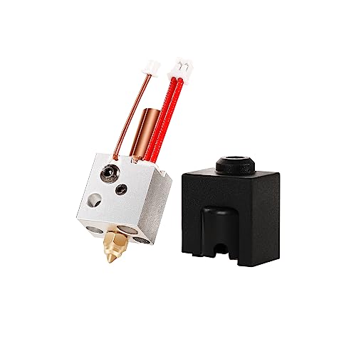 Sovol SV06 Plus SV07 Replacement Hotend Kit Coming with Brass Nozzle Heating Block Thermistor Heating Wire, Metal Throat and Silicone Cover