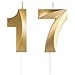 Geburtstagskerzen Zahlen 17/71, Gold Geburtstag Kerzen, Zahlenförmige Kerze, 3D Tortendeko, kuchen Dekoration für Geburtstag Party, Hochzeiten, Firmenfeiern, Jubiläen, Birthday Candle Nummer 17/71