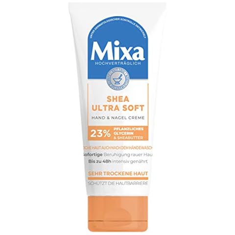 Mixa Shea Ultra Soft Hand & Nail Cream - Nourishing Hand Balm for Dry, Cracked and Rough Hands, Protection & Intensive Care with Glycerine and Shea Butter, 100 g Cover