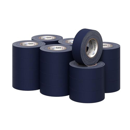 2" Pro Gaff Gaffers Tape 55 yards length blue matte. Premium Heavy-Duty Gaffers Tape trusted by professional Gaffers. Made in the USA. Holds Tight, Easy to remove. (Pack of 24)