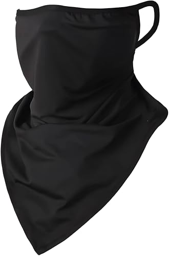 باندانا قماش متعدد الاستخدامات للرجال والنساء | قناع وجه للرقبة مقاوم للغبار | قناع رياضي خفيف الوزن قابل للغسل للانشطة الخارجية جيدة التهوية، اسود، مقاس واحد