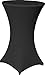 Produktbild EXKLUSIV HEIMTEXTIL Stehtischhusse Stretch für Bistrotisch mit 4 Fußlaschen elastisch Ø 60-65x110-120 cm Schwarz