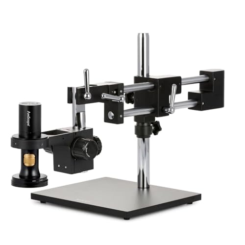 Image of AmScope - 1080p HDMI All-in-One Digital Microscope with Zoom Optics on Double-Arm Boom-Stand - DM756H2D-DAB