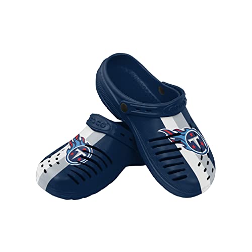 FOCO Men's NFL Logo Team Stripe Garden Water Sandals Shoes Slipper Clogs with Strap, 11-12