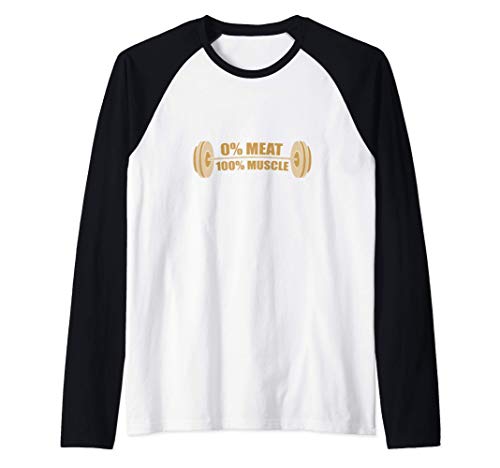 Vegetarian muscle Meat Funny Gift idea for men women cool Camiseta Manga Raglan Cover