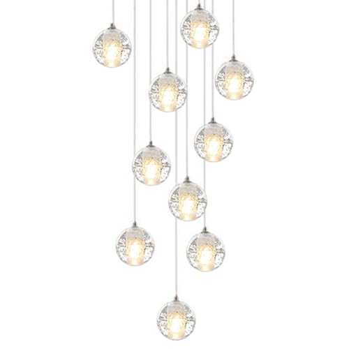 Chandelier d'escalier cristal pour villa et plafond haut moderne