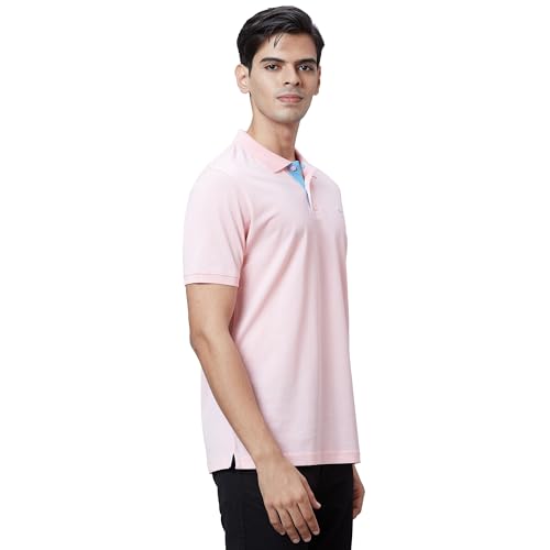 Image of Park Avenue Slim Fit Pure Cotton Print Pattern Polo Neck Casual T-Shirt