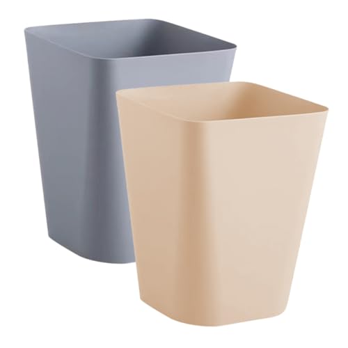 Housoutil 2 Piezas Bote De Basura Cuadrado Contenedor Baño De Basura Papelera Largo Bote De Basura De Cocina Delgado Balde El Plastico