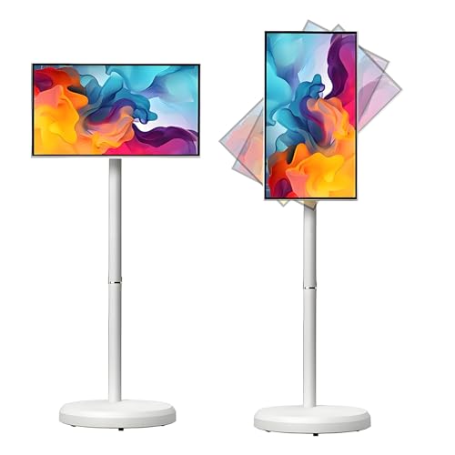 Smart TV Portátil Inteligente De 21.5 Pulgadas Con Pantalla Táctil 1080p, Batería De 6000 Mah Y Soporte Giratorio.Batería De 600 Mah, Con Ruedas, 4 Gb De Ram Y 64Gb De Almacenamiento Integrado 4+64GB