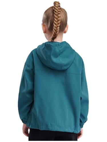 Hansber Kids Boys Girls Breathable Waterproof Hooded Jacket Long Sleeve Zipper Windbreaker Hiking Jacket3