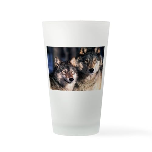 CafePress Two Wolf Pint Glass, 16 oz. Drinking Glass
