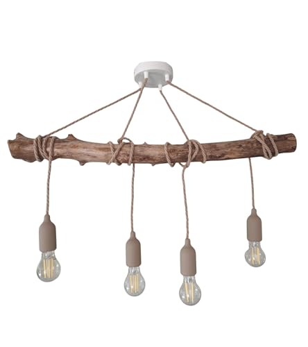 Générique Lustre/Suspension en bois flotté Naturalis - Création artisanale Sud de France - Certifié CE