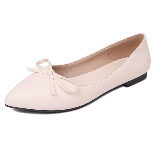 Chaussures plates pointues femme confortables pour pieds sensibles avec nœud