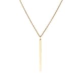 Monily Minimalist Lariat Necklace Bar Pendant Necklace for Women