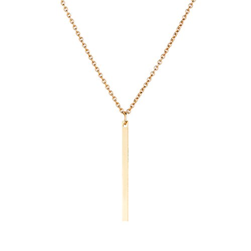 Monily Minimalist Lariat Necklace Bar Pendant Necklace for Women