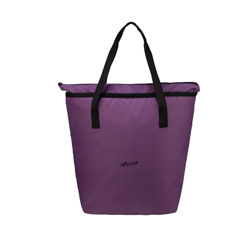 Image of F Gear Flex Purple Tote Bag for Women|Handbag with 1 Spacious Compartment & Inside 2 Pockets|Zip Closure, Premium Finish|Lightweight & Durable|Shopping, Stylish Office, Travel, College Tote
