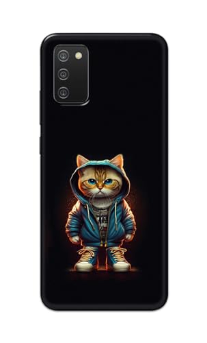 Image of PRINTFIDAA Printed Hard Back Cover Case for Samsung Galaxy M02s | Samsung A02s | Samsung F02s | Samsung A03s Back Cover (Hipster Cat) -112