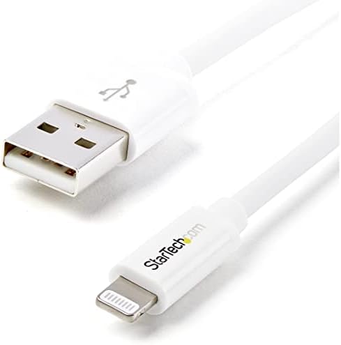 StarTech 6ft/2m USB-A to Lightning Cable, White, Charge & Sync (USBLT2MW)
