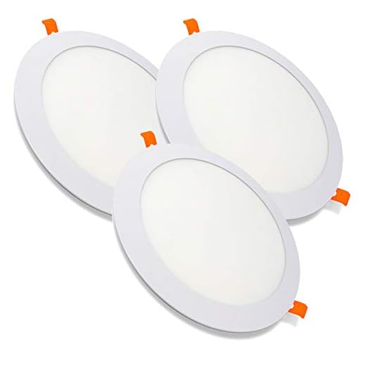 PACK X3, Downlight LED, Lamparas De Techo, Lampara De Techo, de 20W con 2000 Lúmenes · 4500K Luz Blanca neutra · LED con 218mm de diámetro, Corte 195 [Clase Energética A++]