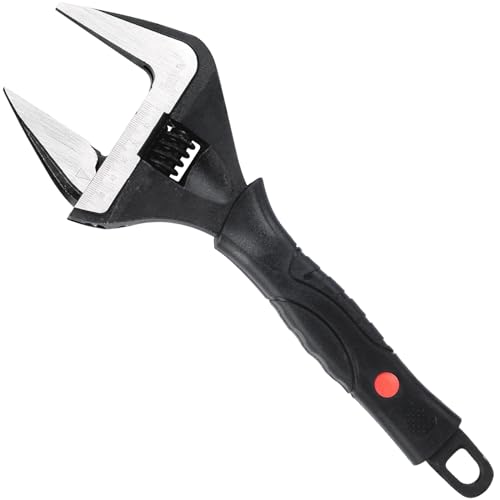 Image of Sharp-tec 12-Inch Adjustable Spanner Wrench (300mm), 60mm Wide Jaw Large Opening, Chrome Vanadium Steel, Black Oxide Finish, Heavy-Duty Plumbing & DIY Tool with Ergonomic Grip