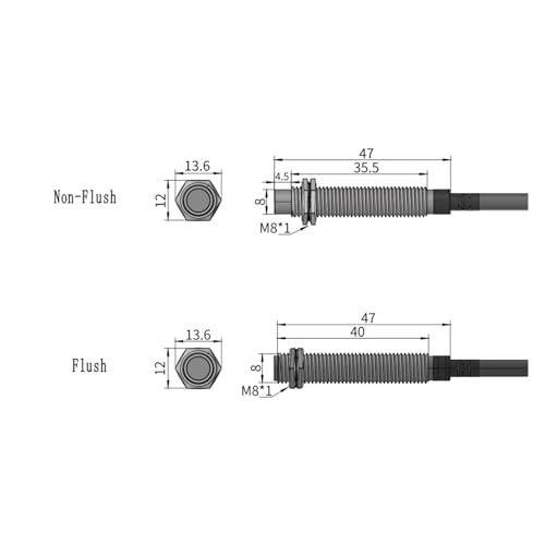 Sensor de proximidad M8 empotrado de 2 hilos NC con rango estable de 2mm 6