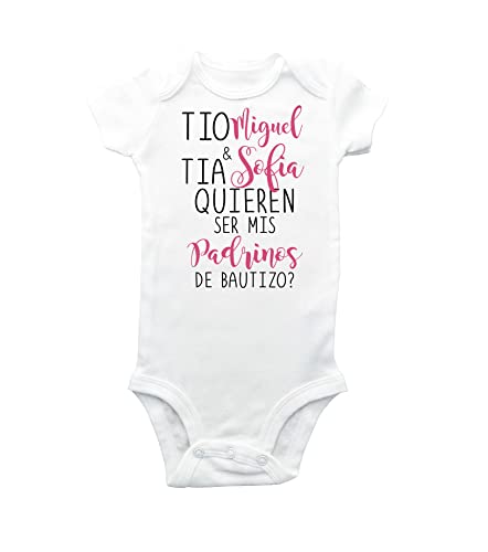 Quieren ser mis padrinos - baptism - christening - godchild - first communion - will you be my godparents - spanish bodysuit - quieren ser mis padrinos shirt - baptism - bautizo - Madrina - Padrino