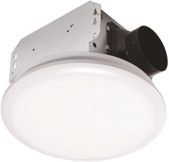 80 CFM 1.5 Sones Light & Fit Ceiling Mount Bathroom Exhaust Round Fan with LED Light