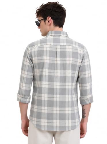 Image of Youth First Men's Cotton Blend Casual Shirt | Regular Fit Solid Full Sleeve Button Down Collared Shirts | Comfortable Formal Office Business Casual for Men