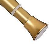 BRIOFOX Tension Shower Curtain Rod Gold - Tension Curtain Rod Adjustable 32 to 78 inch - Spring Tension Shower Rod No Drilling Non Slip, Gold