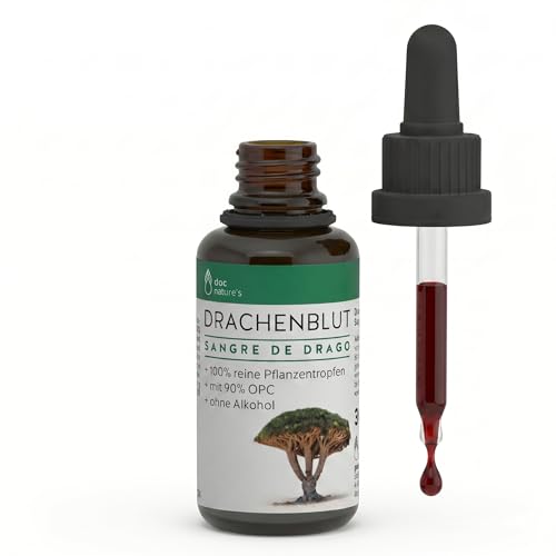 doc phytolabor | doc natures DRACHENBLUT | SANGRE DE DRAGO | 100% reine Pflanzentropfen aus dem Drachenblutbaum | 30 ml | mit 90% OPC | Ohne Alkohol | Glutenfrei | Laktosefrei | Vegan