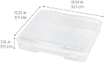 IRIS USA Game Storage Containers with Lids, Slim Plastic Board Game & Craft Storage Organizer Box, Portable Case for Puzzles, Magazines & Art Supplies, Fits A4, 2 Pack, Clear
