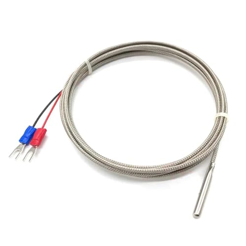 Termopar tipo K de 4 m con cable trenzado blindado para control de temperatura industrial