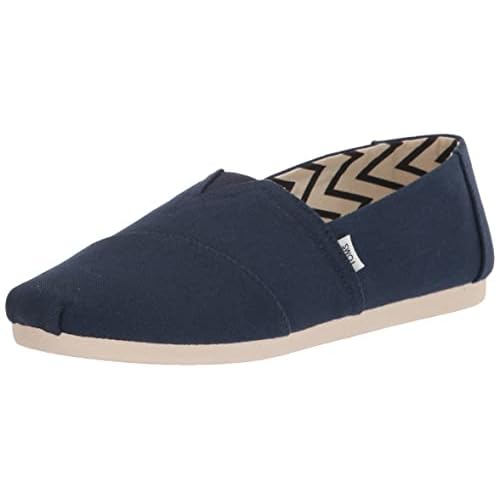 TOMS Alpargata de algodón reciclado, Mocasines Planos Hombre, Azul (Azul Marino), 42 EU