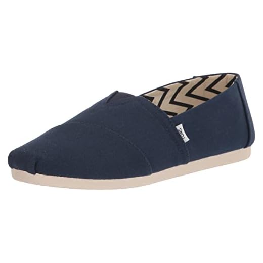 TOMS Alpargata de algodón reciclado, Mocasines Planos Hombre, Azul (Azul Marino), 43 EU