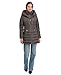Laundry by Shelli Segal Women's Windbreaker Puffer Coat– Mid-Length Fit & Flare Jacket, Side Velvet Tape, Storm, Large