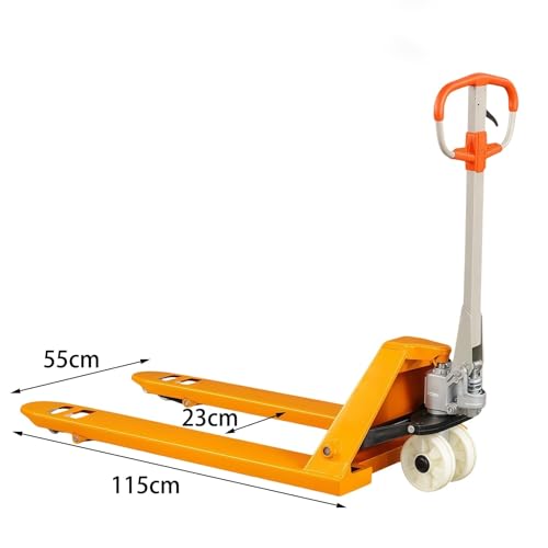 Wytrzymały ręczny wózek paletowy, 2000 kg, hydrauliczny ręczny wózek widłowy do transportu magazynowego, wzmocniona stalowa rama, ergonomiczny uchwyt, wydajny sprzęt do transportu materiałów